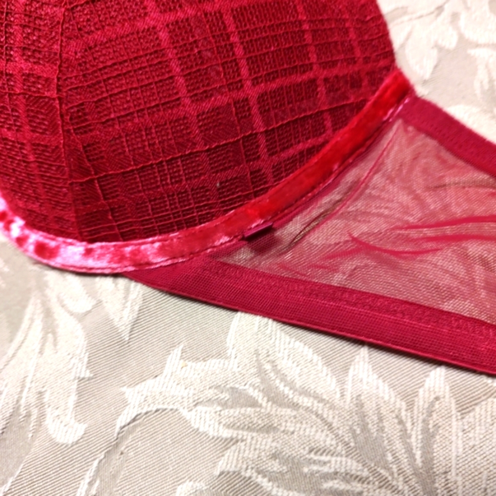 🥀 NWOT VS Dark Fuchsia Plaid Scalloped Underwire Sexy Push-Up Bra - 38D - Picture 15 of 16